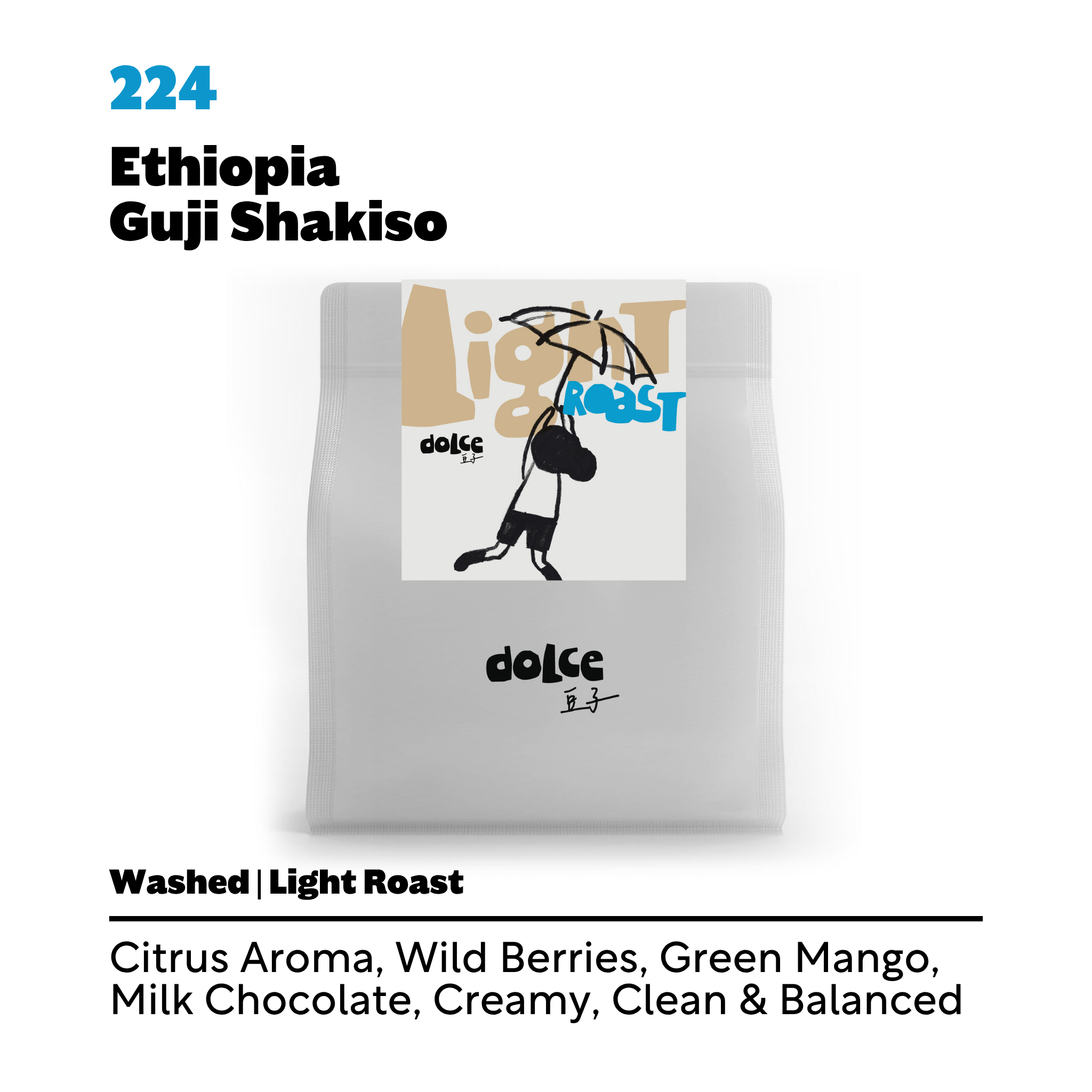 224 Ethiopia Guji Shakiso Washed - Dolce Coffee Single Origin