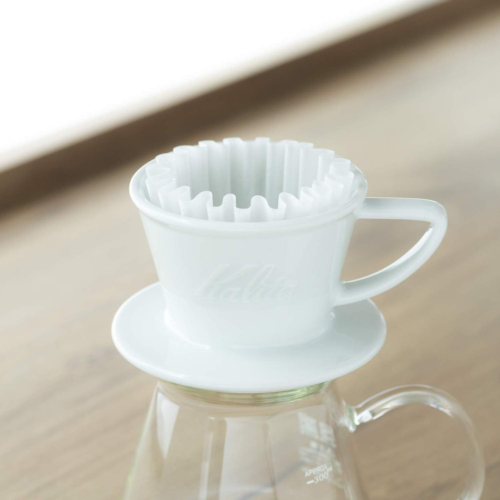 Kalita HA155 波佐見燒 Wave 陶瓷濾杯 - Ceremic White