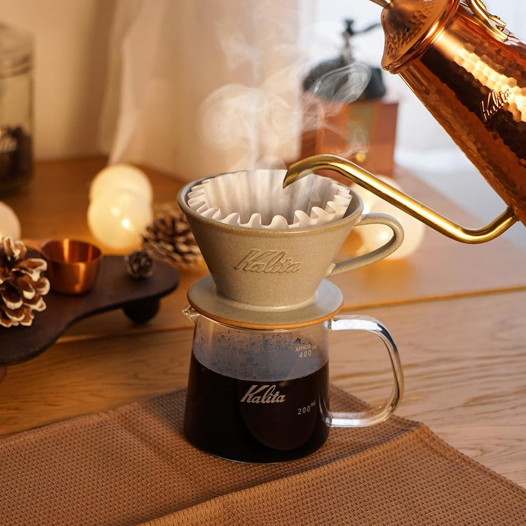 Kalita MI185 美濃燒 Wave 陶瓷濾杯 - Sand Beige